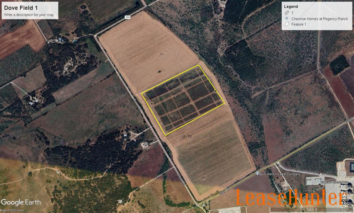 Dove Field 1 is 40 acres